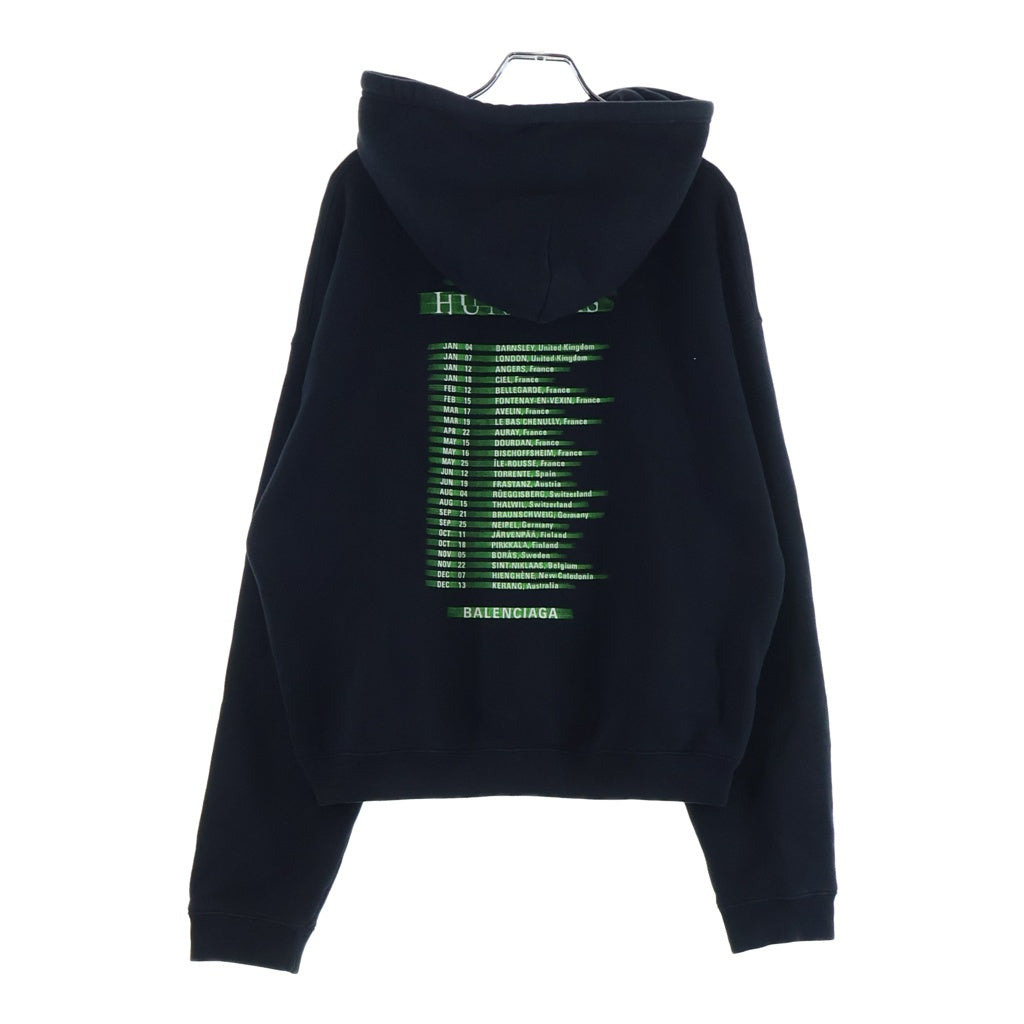 BALENCIAGA(バレンシアガ) 19SS Speed Hunters Hoodie スピードハンターズフーディ オーバーサイズ プルオーバーパーカー ブラック 556136 TDV15 556136 TDV15