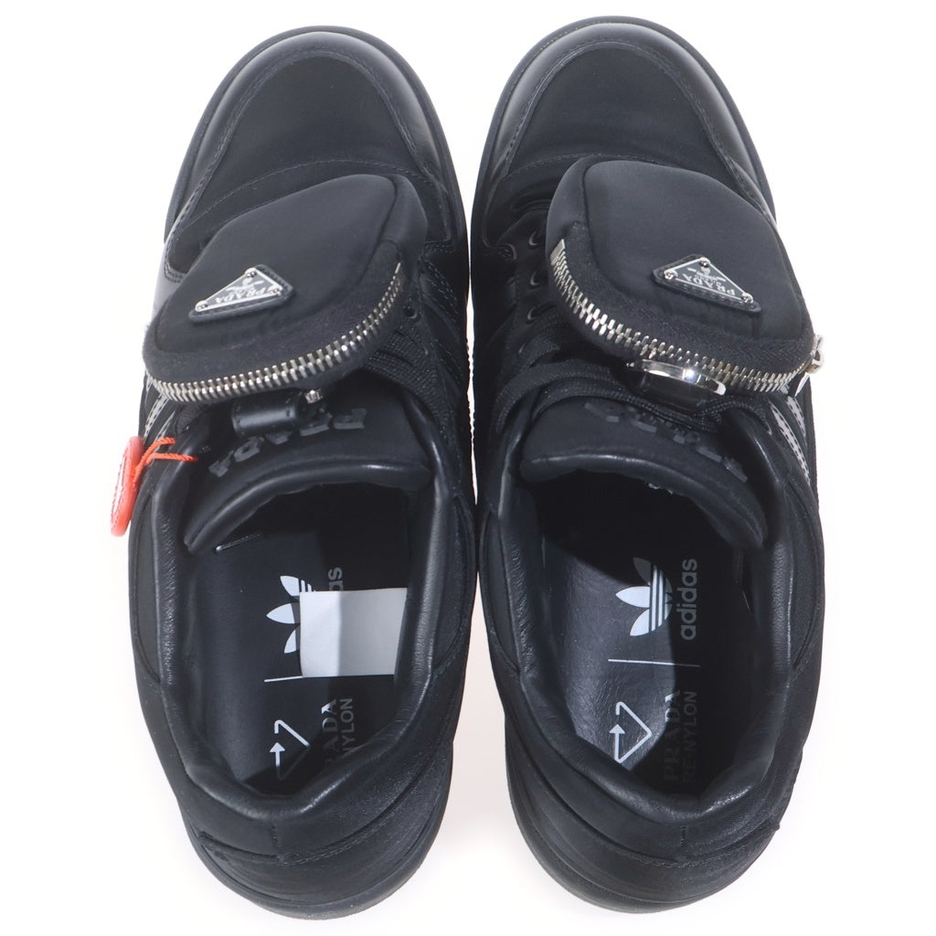 PRADA(プラダ) ×adidas Forum Low アディダス 三角ロゴプレート ローカットスニーカー ブラック GY7043
