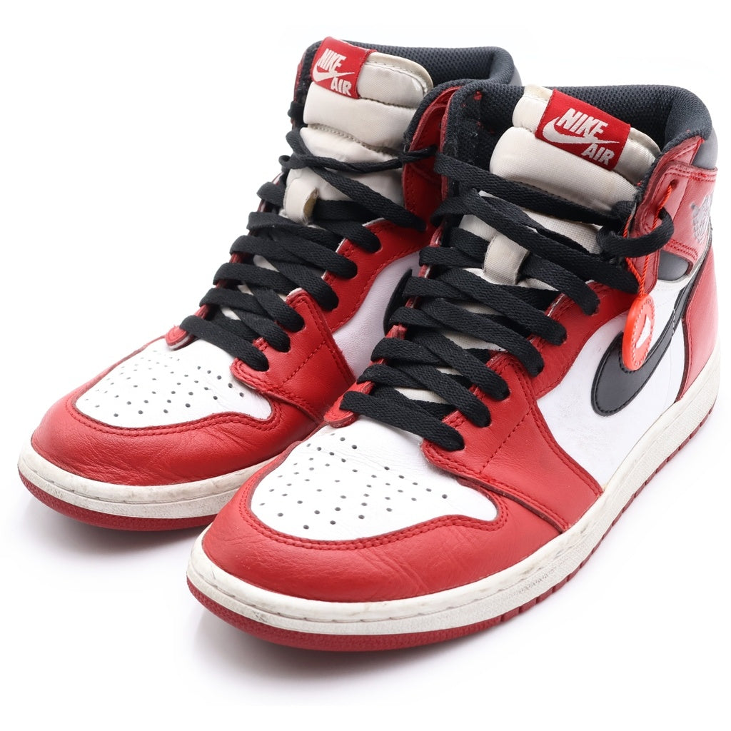 NIKE(ナイキ) 2015年 AIR JORDAN 1 RETRO HIGH OG CHICAGO エアジョーダン1ハイカットスニーカー シカゴ レッド 555088-101 US9/27cm