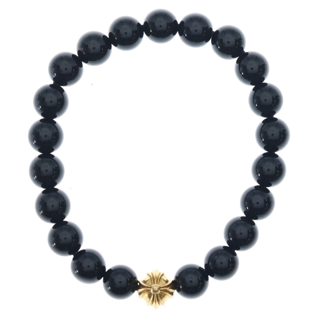 CHROME HEARTS(クロムハーツ) 8mm 22K BEAD ビーズブレスレット ブラック/ゴールド