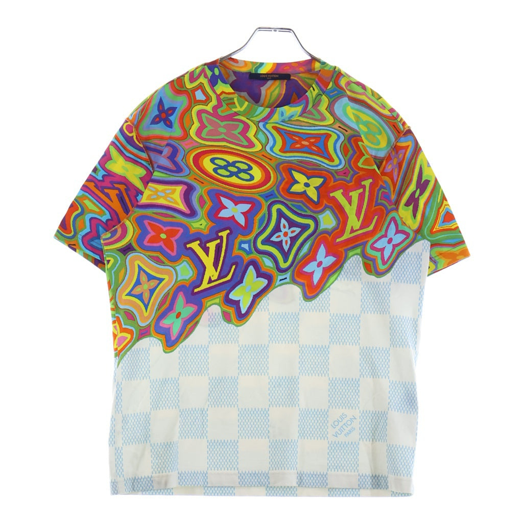LOUIS VUITTON(ルイヴィトン) 21SS プリンテッドダミエ クルーネック 半袖Tシャツカットソー マルチカラー RM211 NPG HKY74W