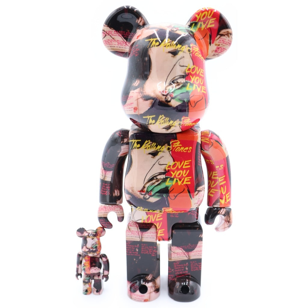 MEDICOM TOY(メディコムトイ) ×Rolling Stones ×Andy Warhol BE@RBRICK 400% &100% ローリングストーンズ アンディウォーホール ベアブリック グラフィック総柄 ドール フィギュア