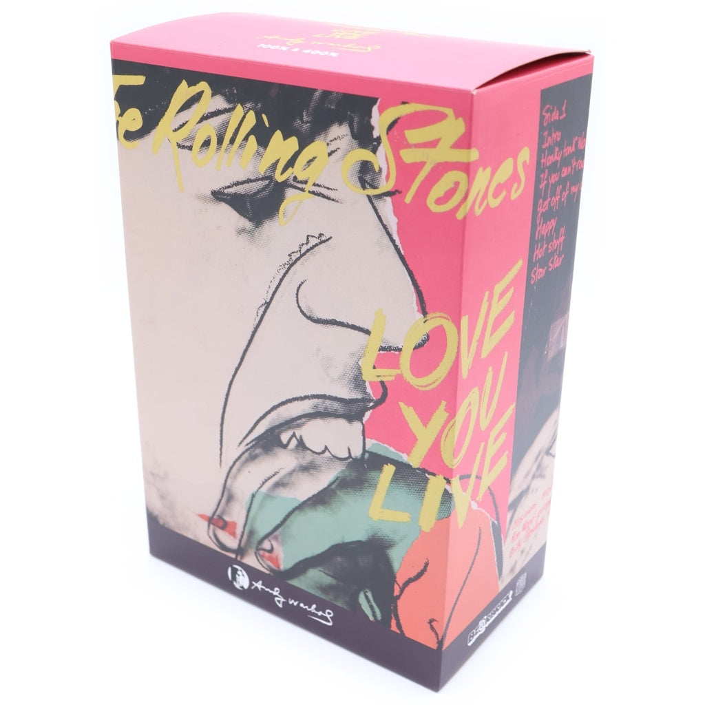 MEDICOM TOY(メディコムトイ) ×Rolling Stones ×Andy Warhol BE@RBRICK 400% &100% ローリングストーンズ アンディウォーホール ベアブリック グラフィック総柄 ドール フィギュア
