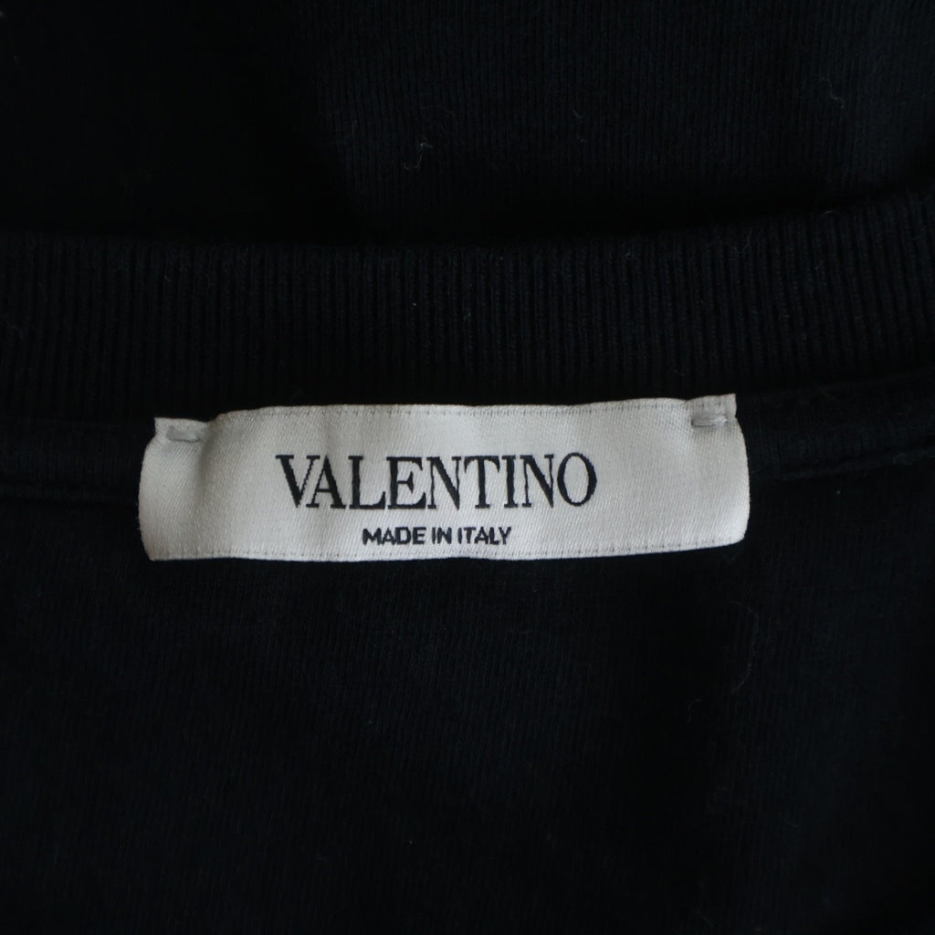 VALENTINO(ヴァレンティノ) フロントロゴプリント クルーネック半袖Tシャツ ショートスリーブカットソー ブラック SV3MG02P5FV