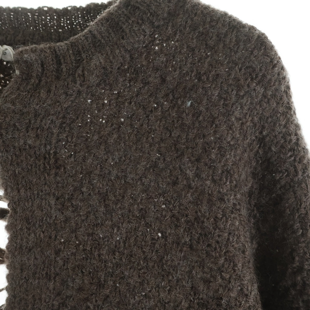 NO BRAND(ノーブランド) Fujimoto フジモト 23AW バックデザインニット ウール ブラウン FJ23F-10-002