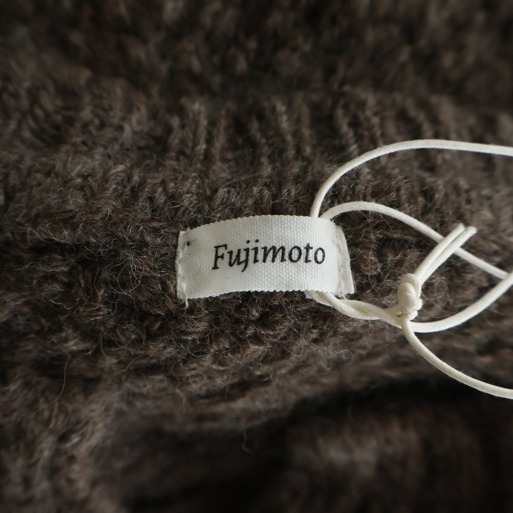 NO BRAND(ノーブランド) Fujimoto フジモト 23AW バックデザインニット ウール ブラウン FJ23F-10-002