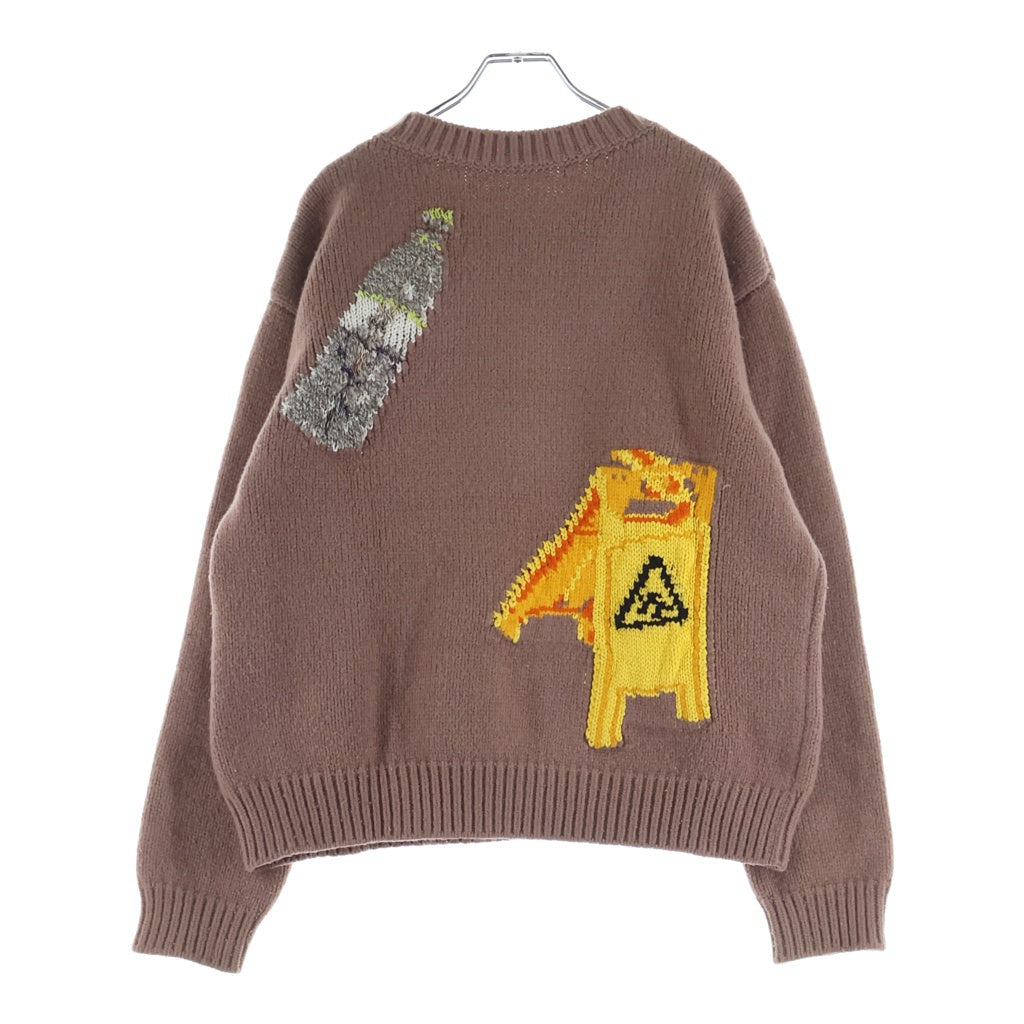 OFF-WHITE(オフホワイト) 20AW PASCAL MEDICINE KNIT パスカルメディスンニット 刺繍ニットプルオーバー セーター ピンク OMHE054F20KNI001