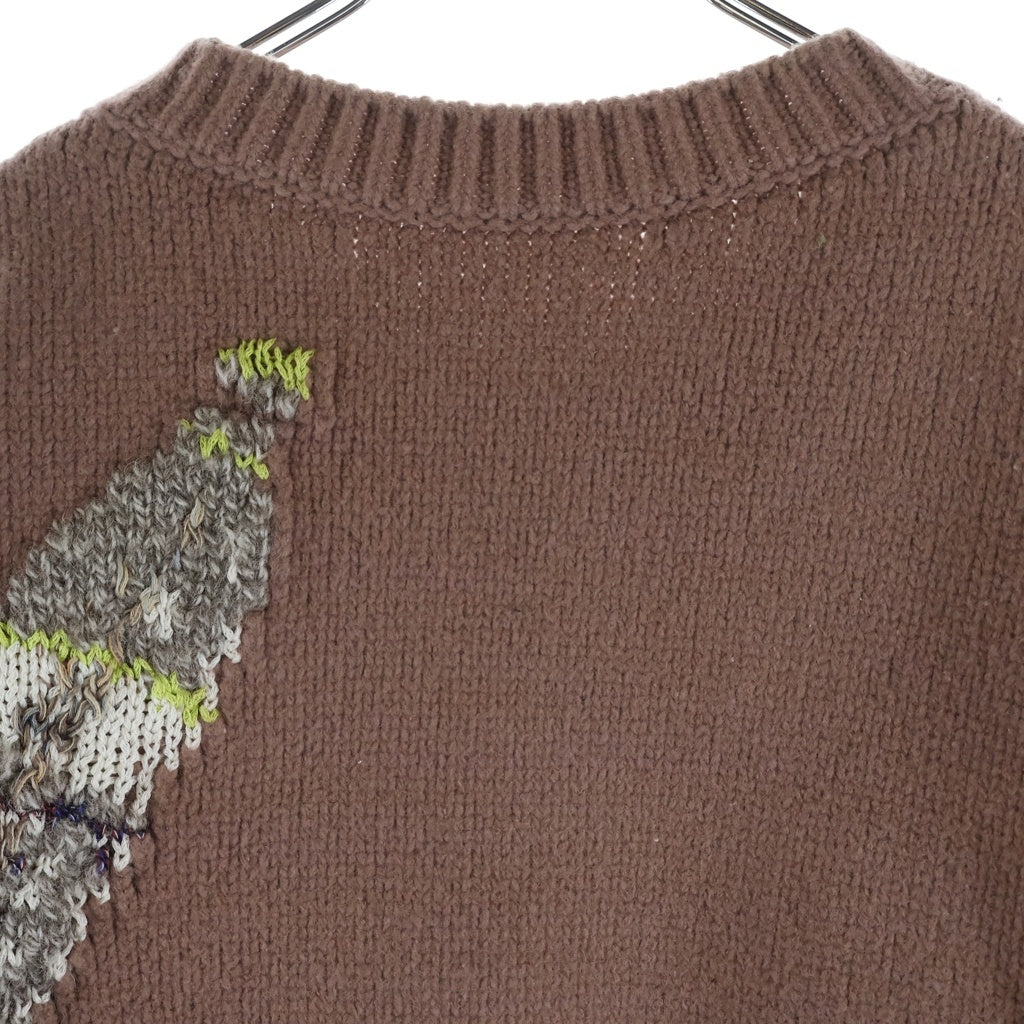 OFF-WHITE(オフホワイト) 20AW PASCAL MEDICINE KNIT パスカルメディスンニット 刺繍ニットプルオーバー セーター ピンク OMHE054F20KNI001