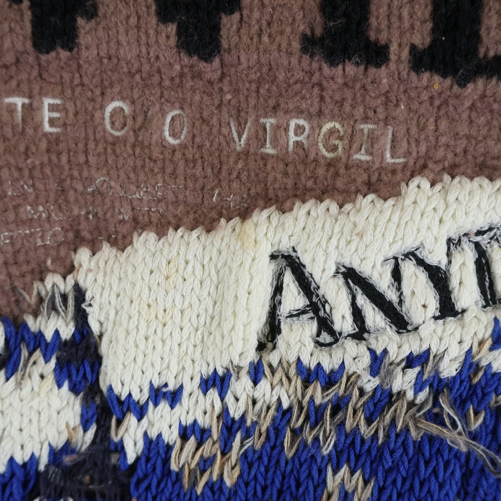 OFF-WHITE(オフホワイト) 20AW PASCAL MEDICINE KNIT パスカルメディスンニット 刺繍ニットプルオーバー セーター ピンク OMHE054F20KNI001