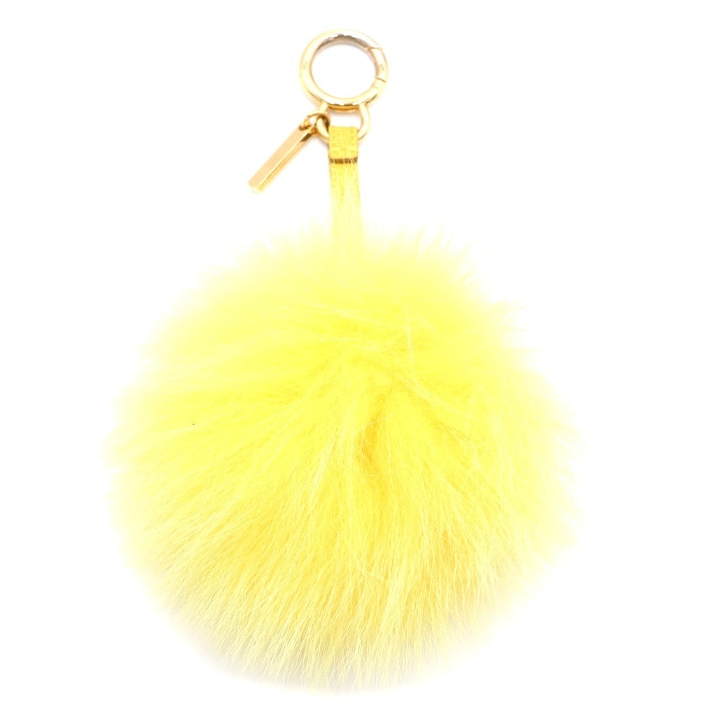FENDI(フェンディ) ファー ポンポン バッグチャーム キーホルダー イエロー レディース