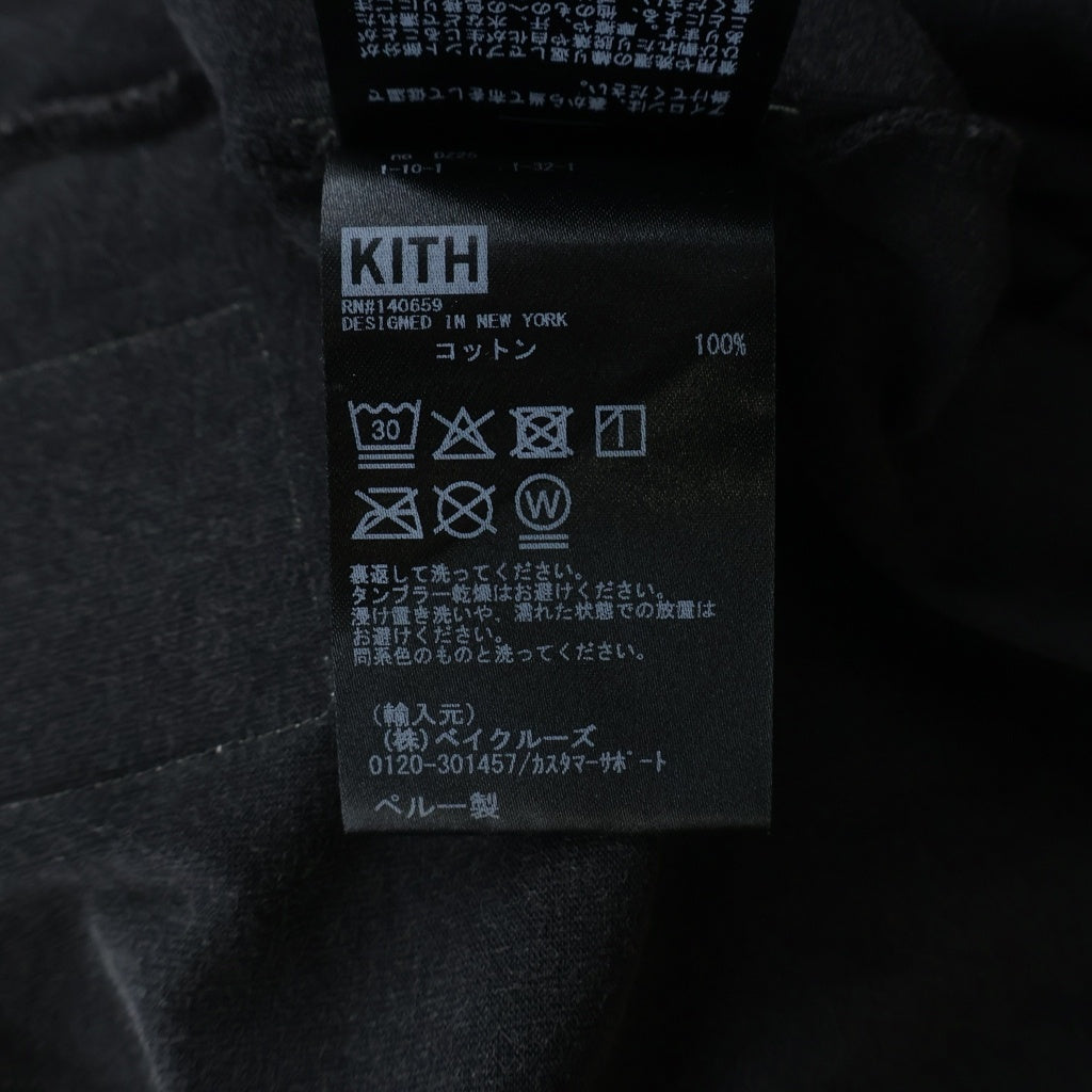 KITH(キス) ×New York Knicks ニューヨックニックス グラフィック フロントプリント クルーネック 半袖Tシャツ ブラック 25-073-060-0087-4-0