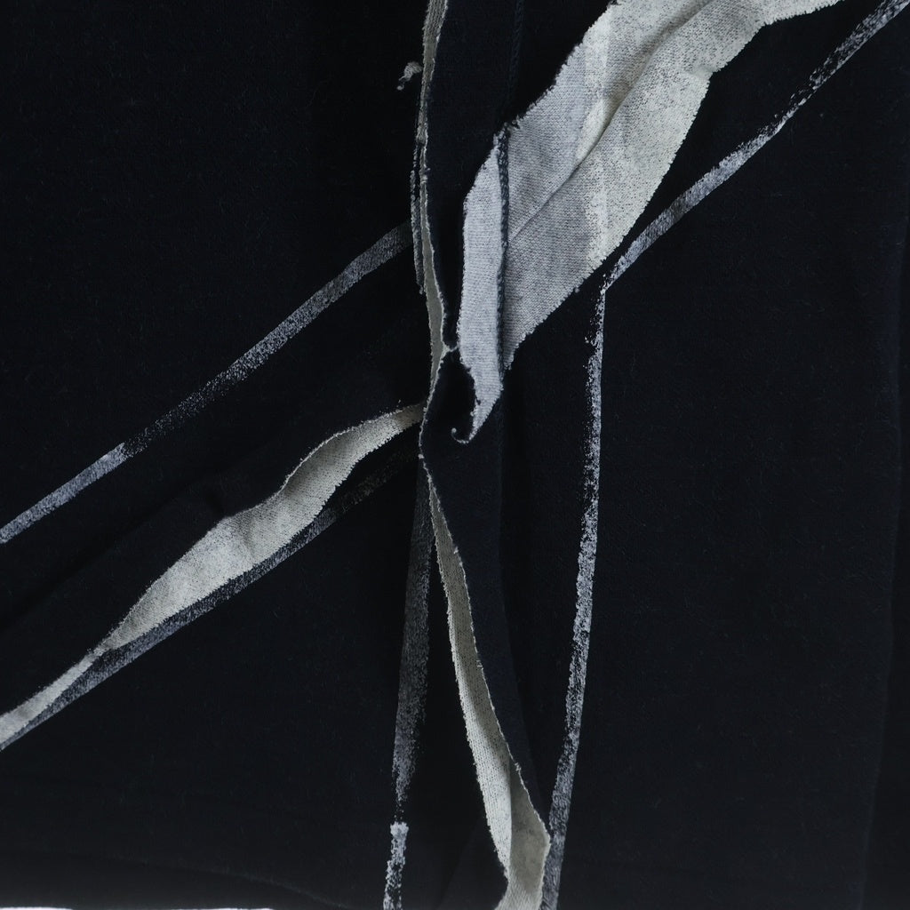 Yohji Yamamoto(ヨウジヤマモト) × RAGNE KIKAS アシンメトリー アウトサイダー ニット クルーネック 半袖カットソー ネイビー NV-T24-171