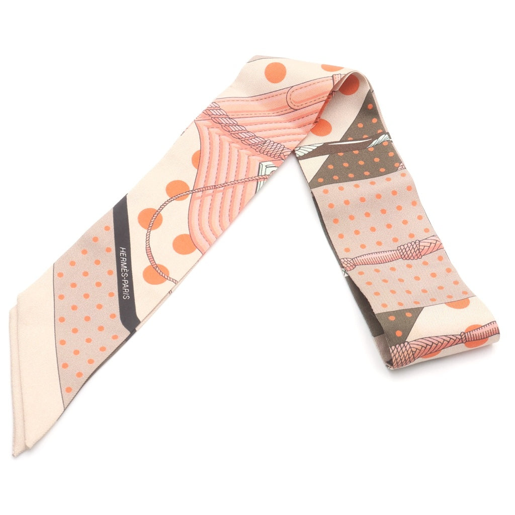 HERMES(エルメス) シルク ツイリー スカーフ オレンジ レディース
