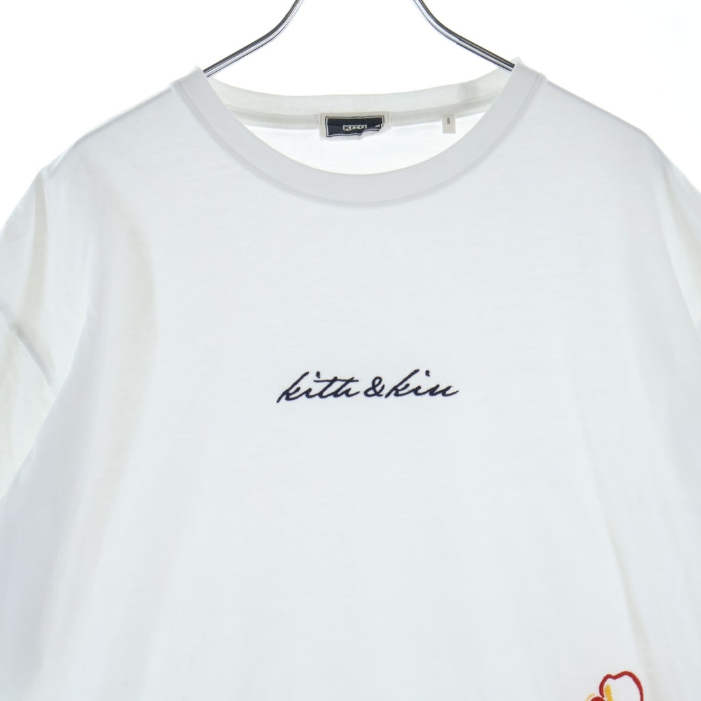 KITH(キス) フロントロゴ刺繍 クルーネック 半袖Tシャツ ホワイト 23-071-080-0065-2-0