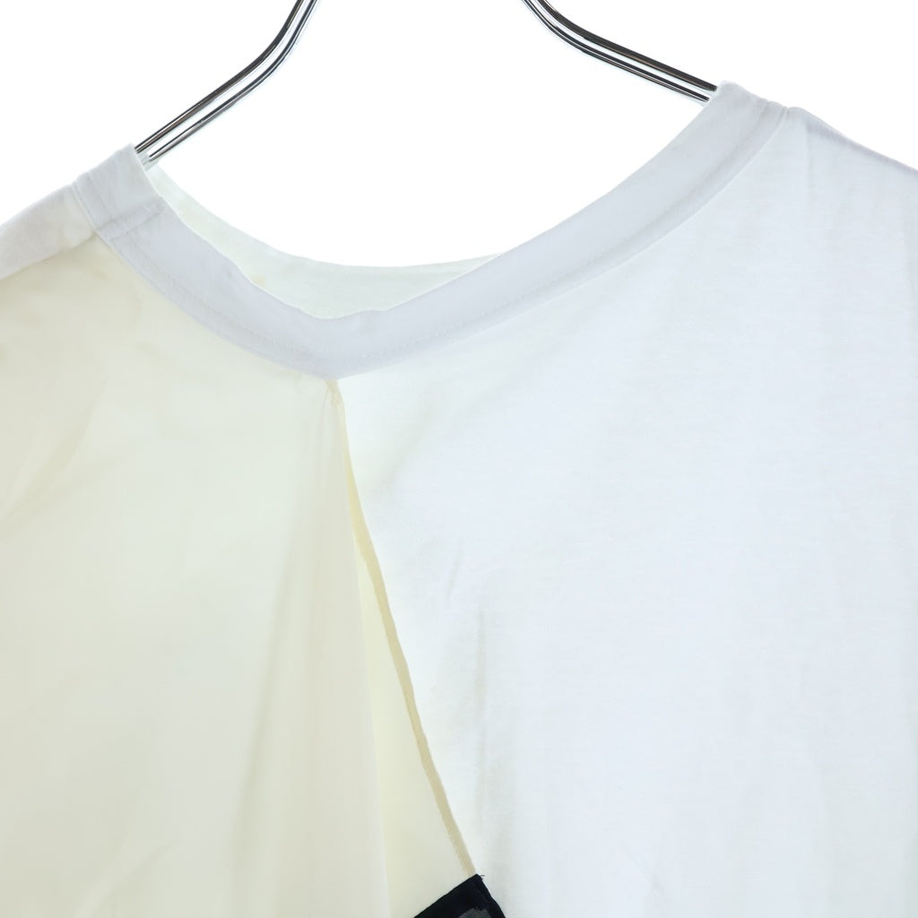 Sacai(サカイ) スカーフドッキング クルーネック 半袖Tシャツ ホワイト 21-05675