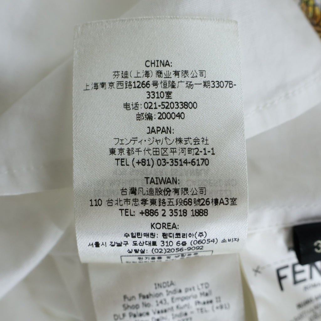 FENDI(フェンディ) ×VERSACE ヴェルサーチ 襟切替 コットン 長袖シャツ ホワイト FS1001 AKEA