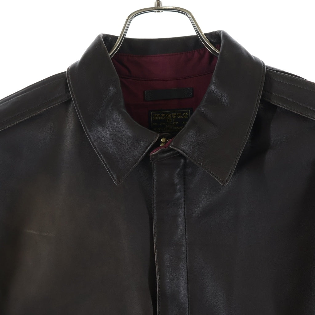 WTAPS(ダブルタップス) A-2TYPE レザー フライトジャケット ブラウン 813-4994-03-8775
