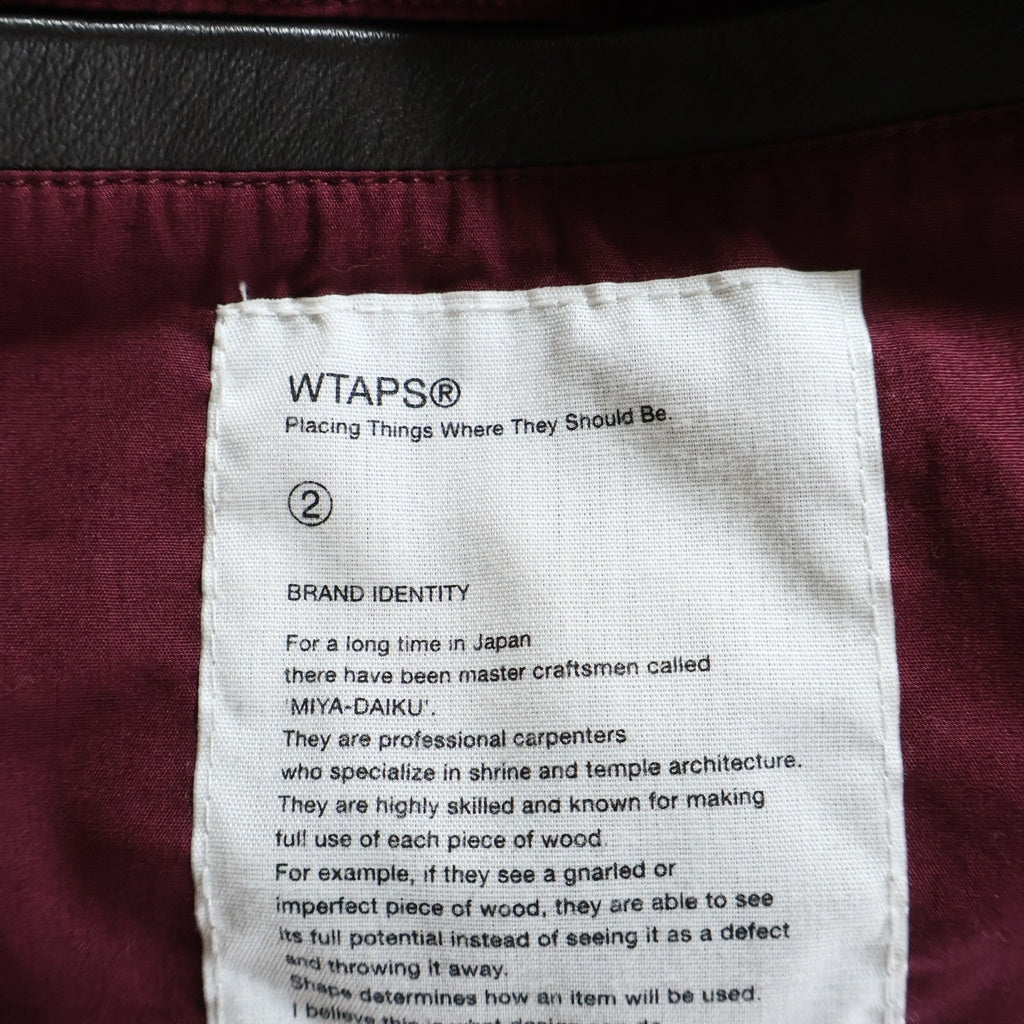 WTAPS(ダブルタップス) A-2TYPE レザー フライトジャケット ブラウン 813-4994-03-8775