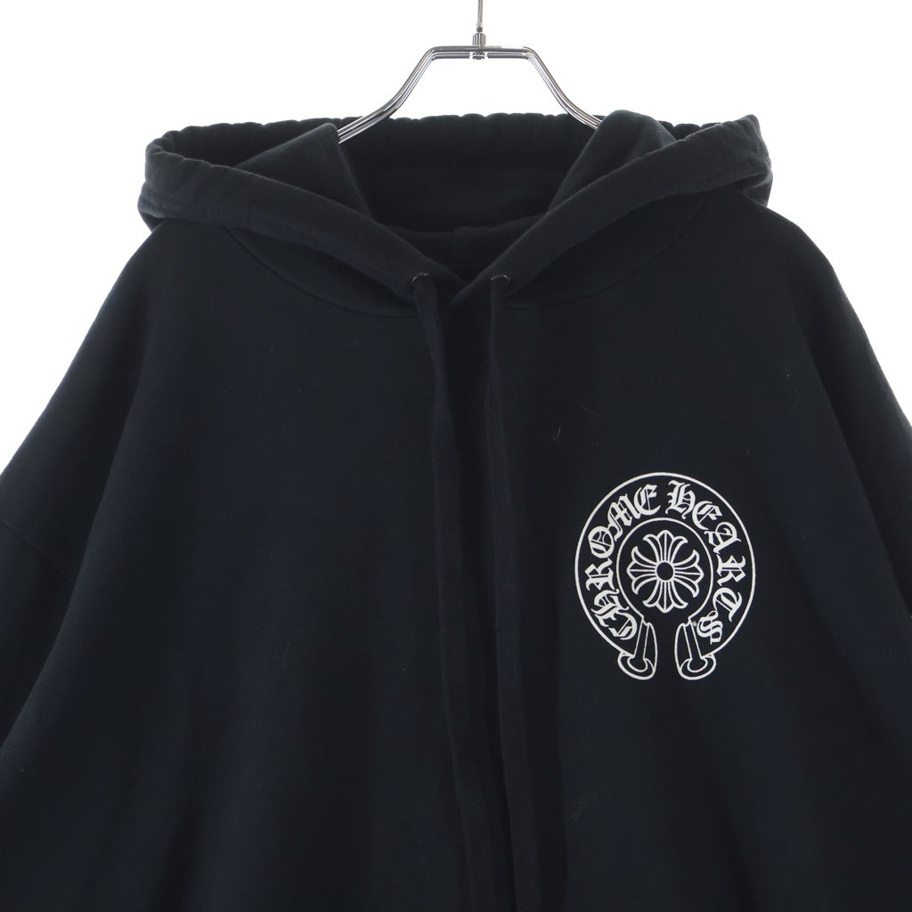 CHROME HEARTS(クロムハーツ) Multicolor Sleeve Logo Horseshoe Pullover Hoodie マルチカラー スリーブホースシューロゴ プルオーバーパーカー フーディー ブラック