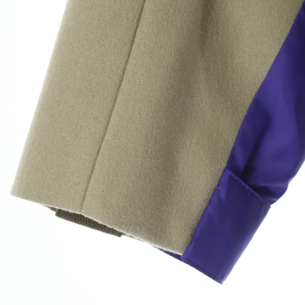 Sacai(サカイ) 21AW Wool Melton Jacket ウールメルトンジャケット 素材切替 フードジップアップジャケット ベージュ 21-02617M