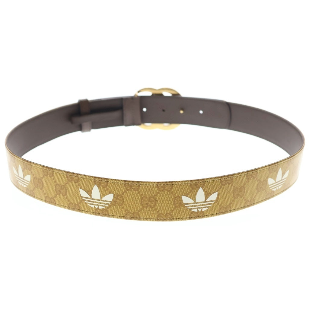 GUCCI(グッチ) ×adidas アディダス GGロゴバックル トレフォイル ベルト ブラウン 406831 480199