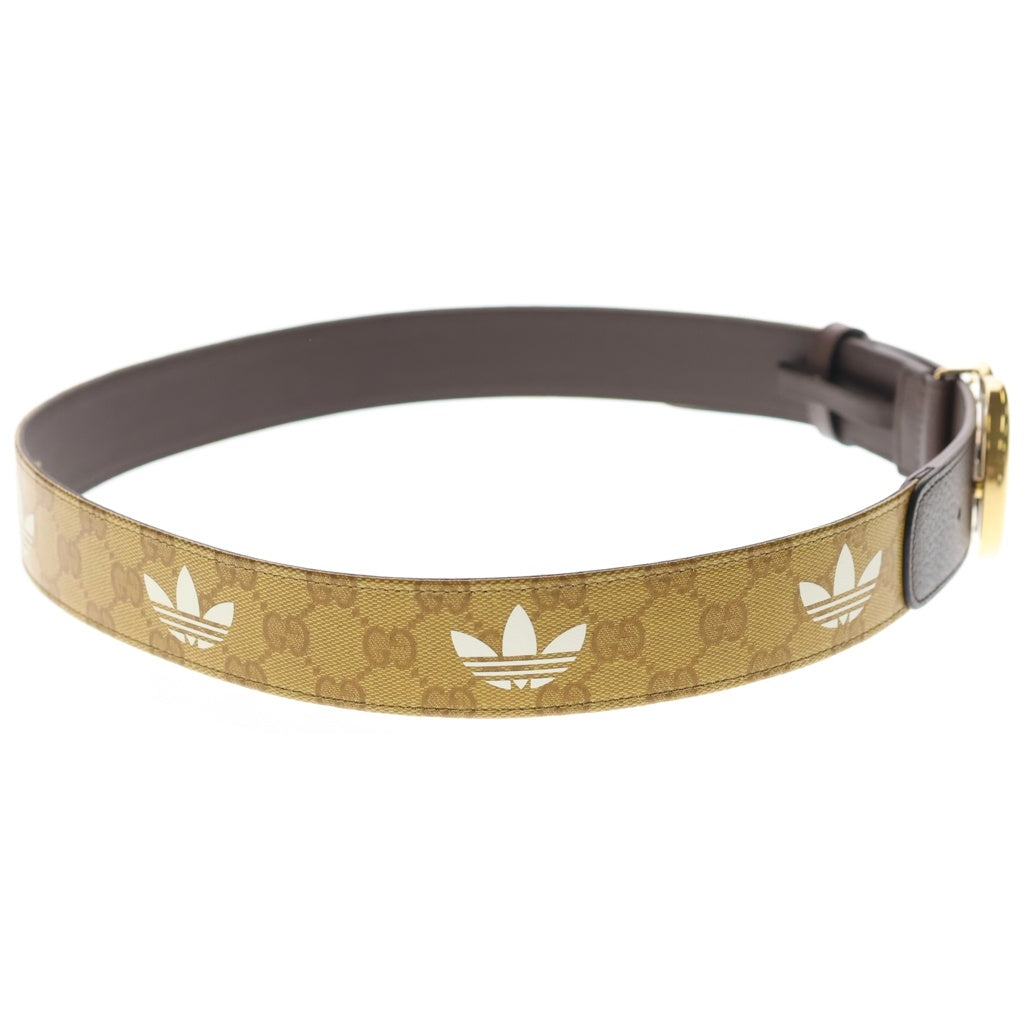 GUCCI(グッチ) ×adidas アディダス GGロゴバックル トレフォイル ベルト ブラウン 406831 480199