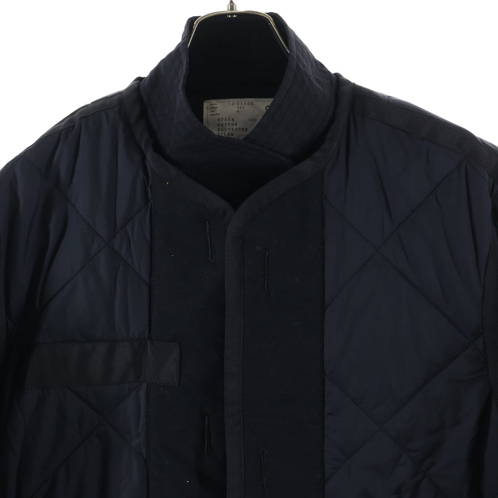 Sacai(サカイ) 22AW ナイロン キルティング ジップアップジャケット ブラック 22-05500