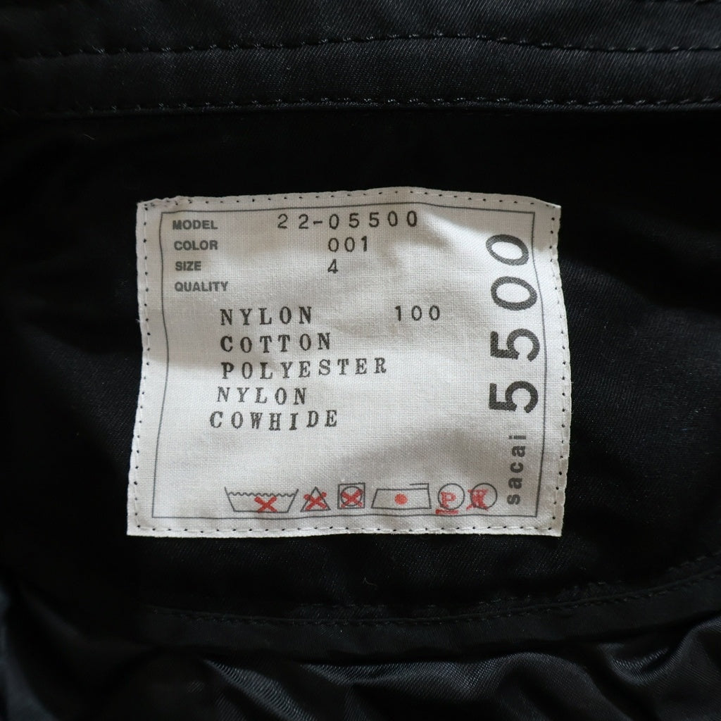 Sacai(サカイ) 22AW ナイロン キルティング ジップアップジャケット ブラック 22-05500