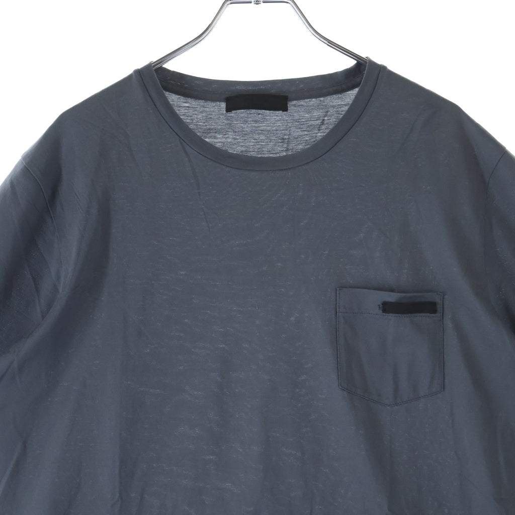 PRADA(プラダ) クルーネック ロゴポケット 半袖Tシャツ ショートスリーブカットソー グレー UJN006 R131 1GAW