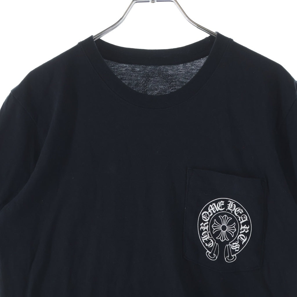 CHROME HEARTS(クロムハーツ) HORSESHOE S/S TEE ホースシュープリント ポケット半袖Tシャツ カットソー ブラック