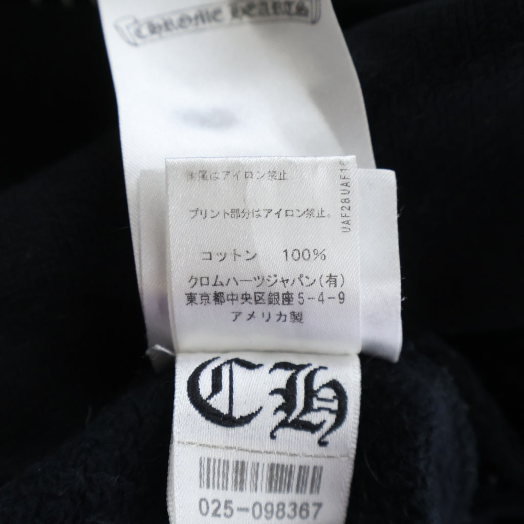 CHROME HEARTS(クロムハーツ) SWTSHRT PLVR 袖フローラルバックホースシュープリントプルオーバーパーカー フーディー ブラック