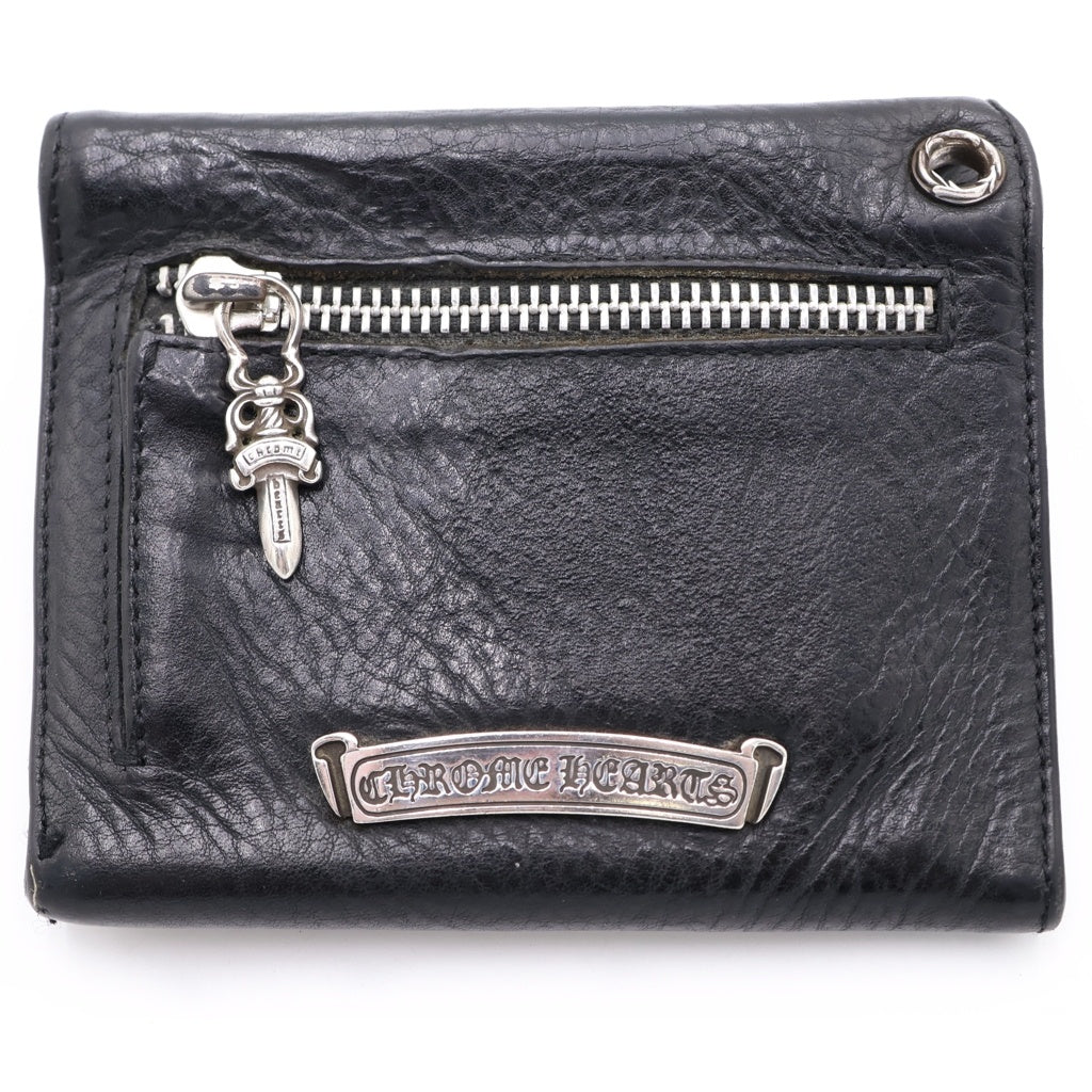 CHROME HEARTS(クロムハーツ) WAVE MINI ウェーブミニ レザーウォレット 財布 ブラック