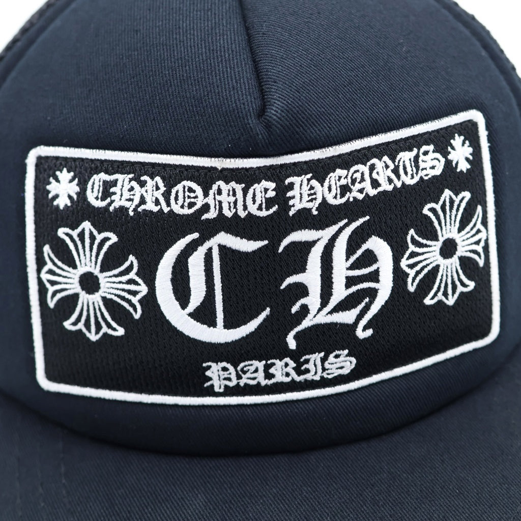 CHROME HEARTS(クロムハーツ) TRUCKER CAP PARIS CHパッチ メッシュ トラッカーキャップ 帽子 ブラック