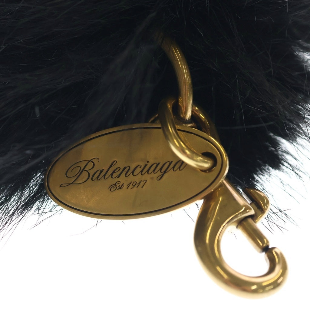 BALENCIAGA(バレンシアガ) プラッシュ テキスタイル ファー ストラップ ブラック 8473672AB6R1000