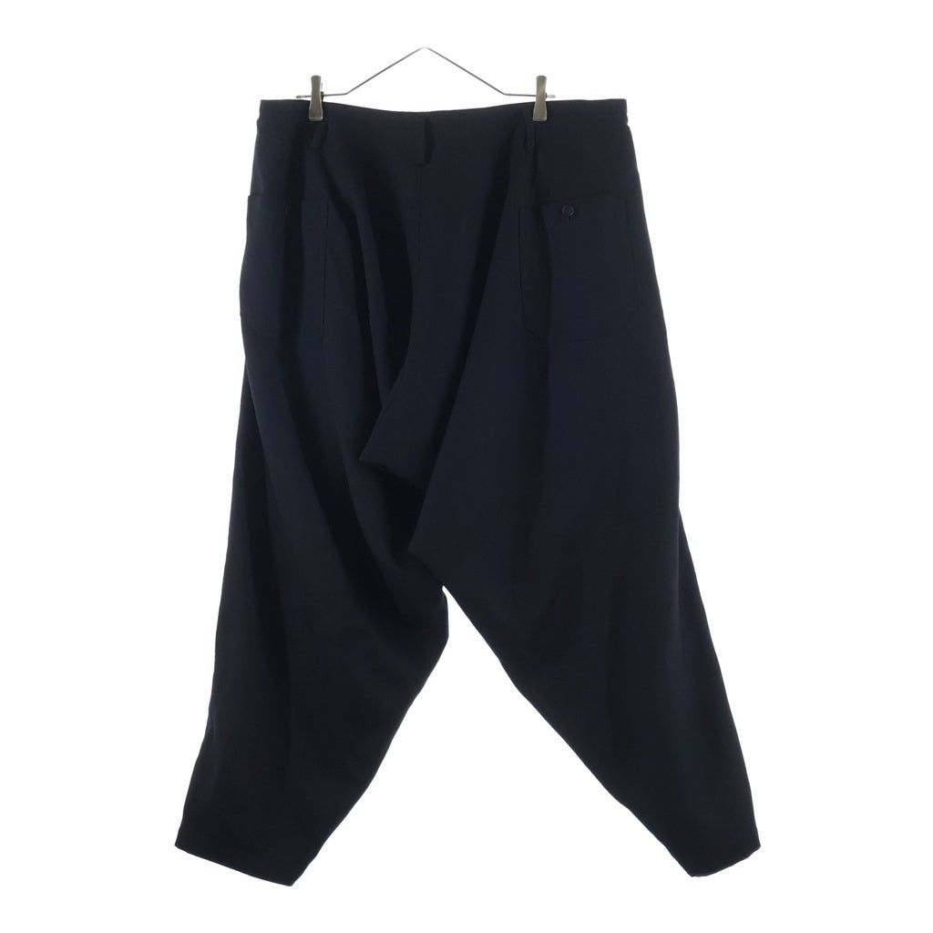 Yohji Yamamoto POUR HOMME(ヨウジヤマモト プールオム) ARMY GABARDINE Y-DRAPED PANTS ウール ドレープ サルエルパンツ ブラック HJ-P21-120