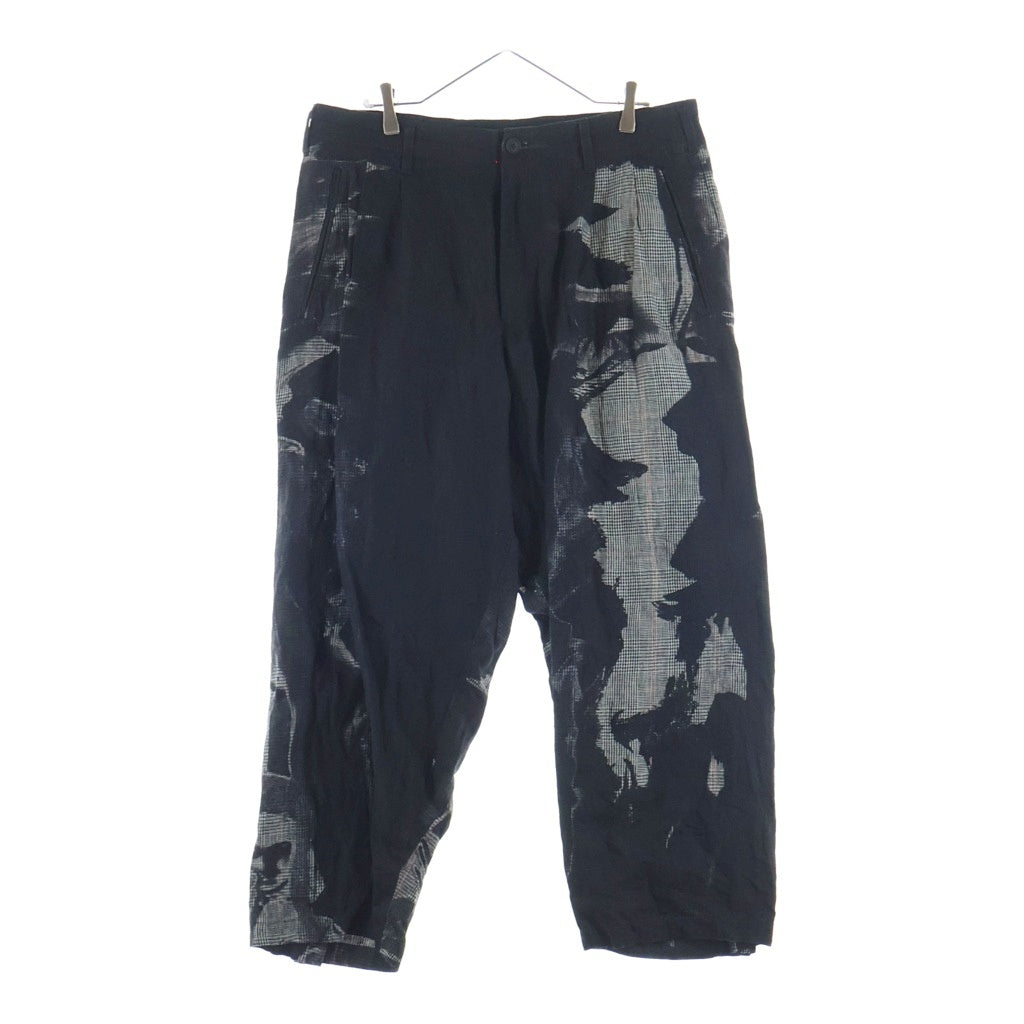 Yohji Yamamoto POUR HOMME(ヨウジヤマモト プールオム) 21SS リネン 両目タブパンツ ブラック HD-P29-318