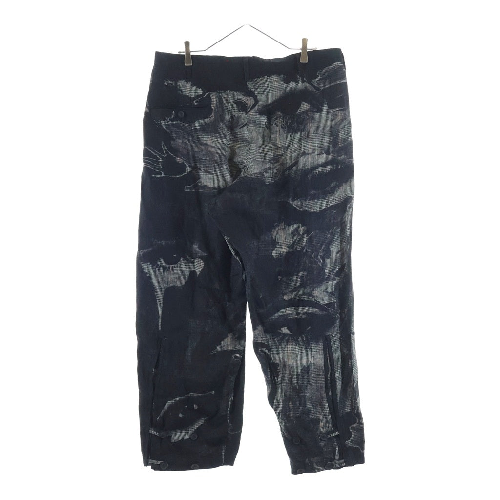 Yohji Yamamoto POUR HOMME(ヨウジヤマモト プールオム) 21SS リネン 両目タブパンツ ブラック HD-P29-318