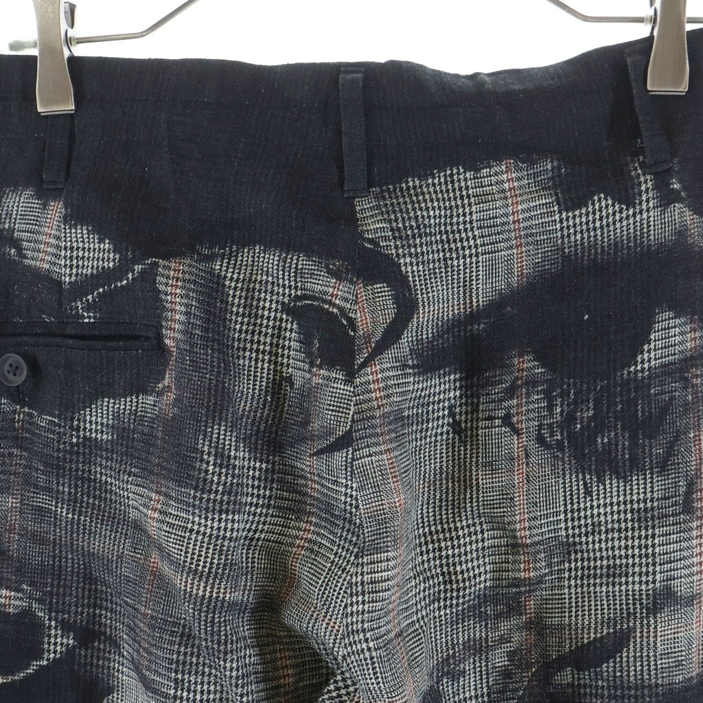 Yohji Yamamoto POUR HOMME(ヨウジヤマモト プールオム) 21SS リネン 両目タブパンツ ブラック HD-P29-318