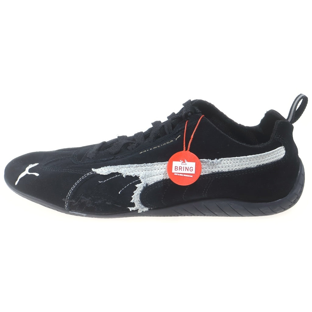 BALENCIAGA(バレンシアガ) ×puma speedcat 406519-02 プーマ スピードキャット デストロイ加工 スエード ローカットスニーカー ブラック