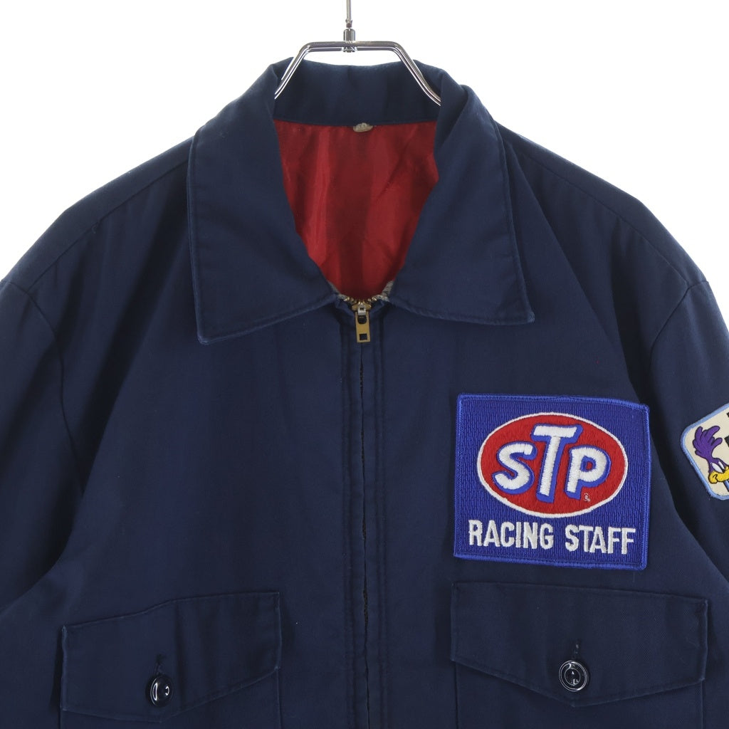 VINTAGE(ヴィンテージ) 70s TALON STPロゴワッペン ワークジャケット ジップアップブルゾン ネイビー