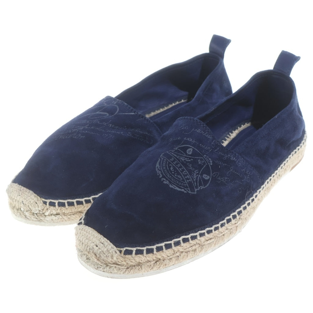 Berluti(ベルルッティ) カリグラフィ スエード エスパドリーユ スリッポン ネイビー