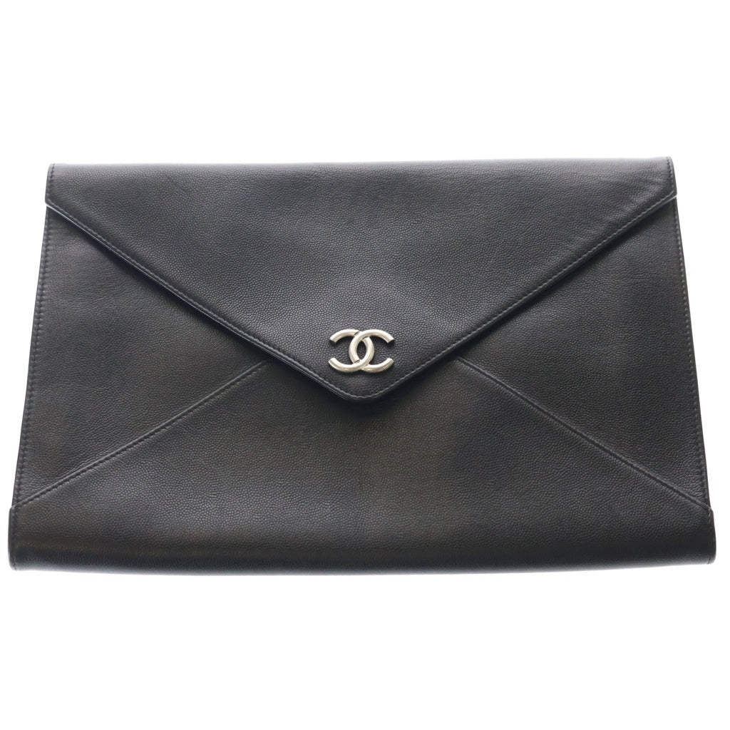 CHANEL(シャネル) ココマーク レザー クラッチバッグ ブラック レディース