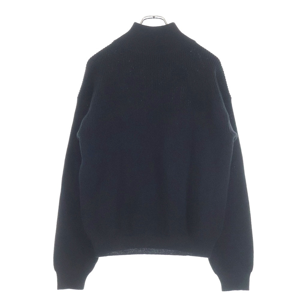 CELINE(セリーヌ) 25SS トリオンフ ハーフジップ ニット 長袖 ハイネック セーター ブラック RY02Q0ZP2