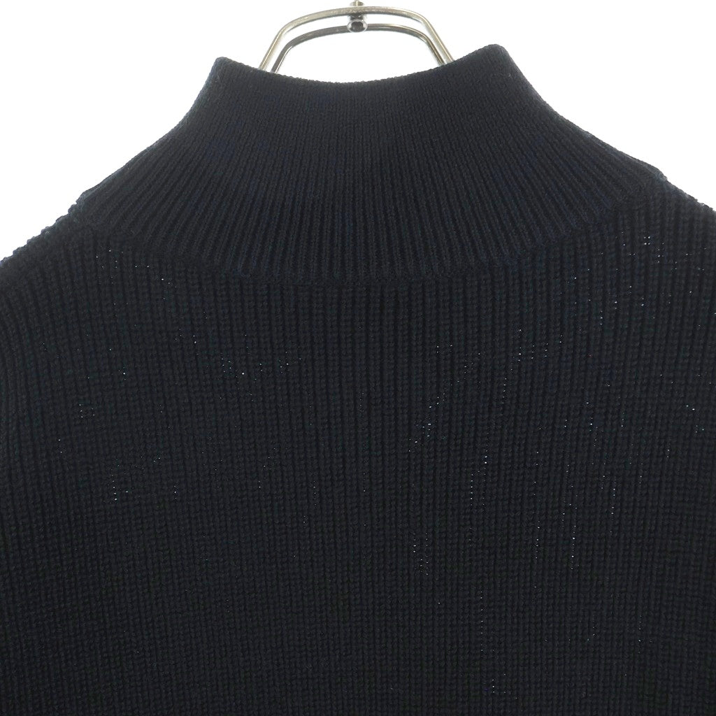 CELINE(セリーヌ) 25SS トリオンフ ハーフジップ ニット 長袖 ハイネック セーター ブラック RY02Q0ZP2