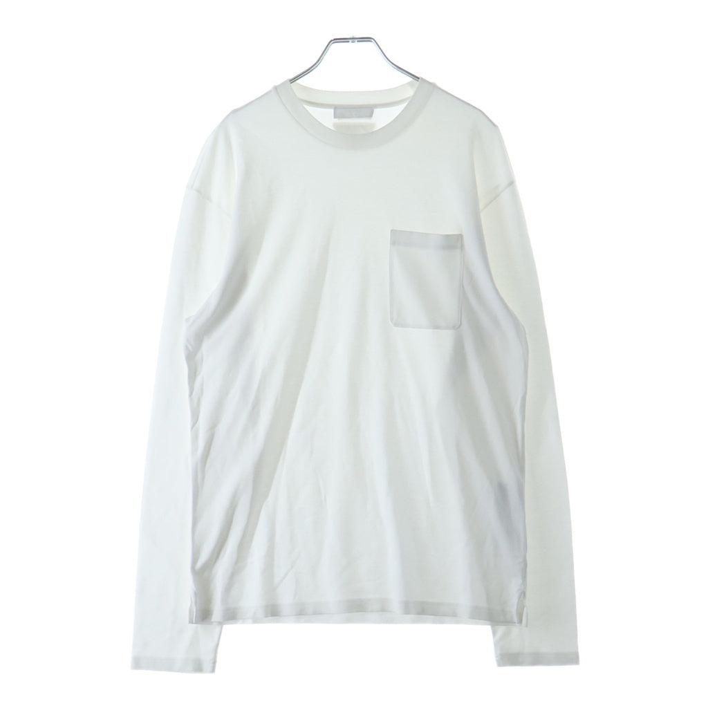 PRADA(プラダ) 21AW 胸ポケット L/S TEE 長袖 クルーネック カットソー ロンT ホワイト UJL23A S221
