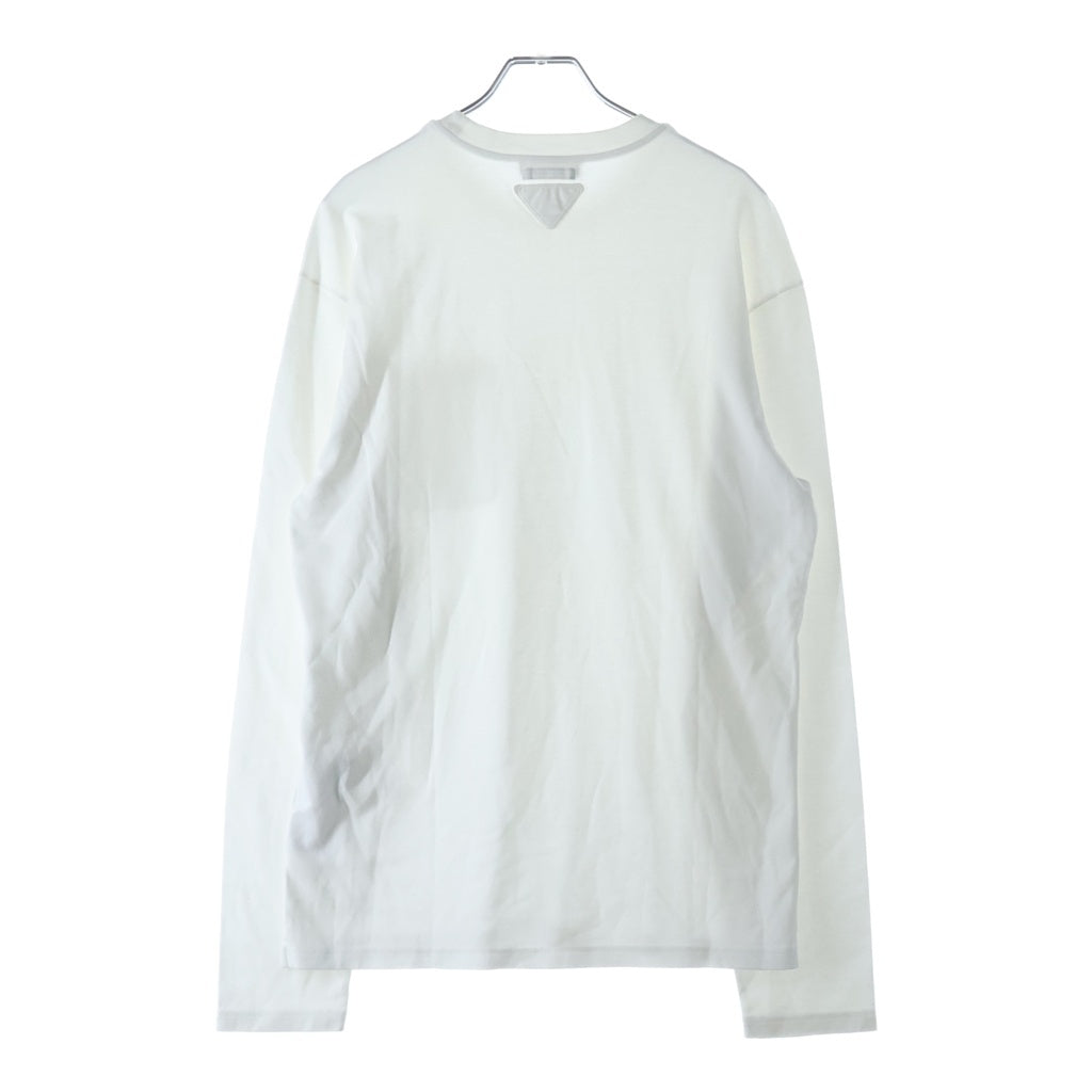 PRADA(プラダ) 21AW 胸ポケット L/S TEE 長袖 クルーネック カットソー ロンT ホワイト UJL23A S221