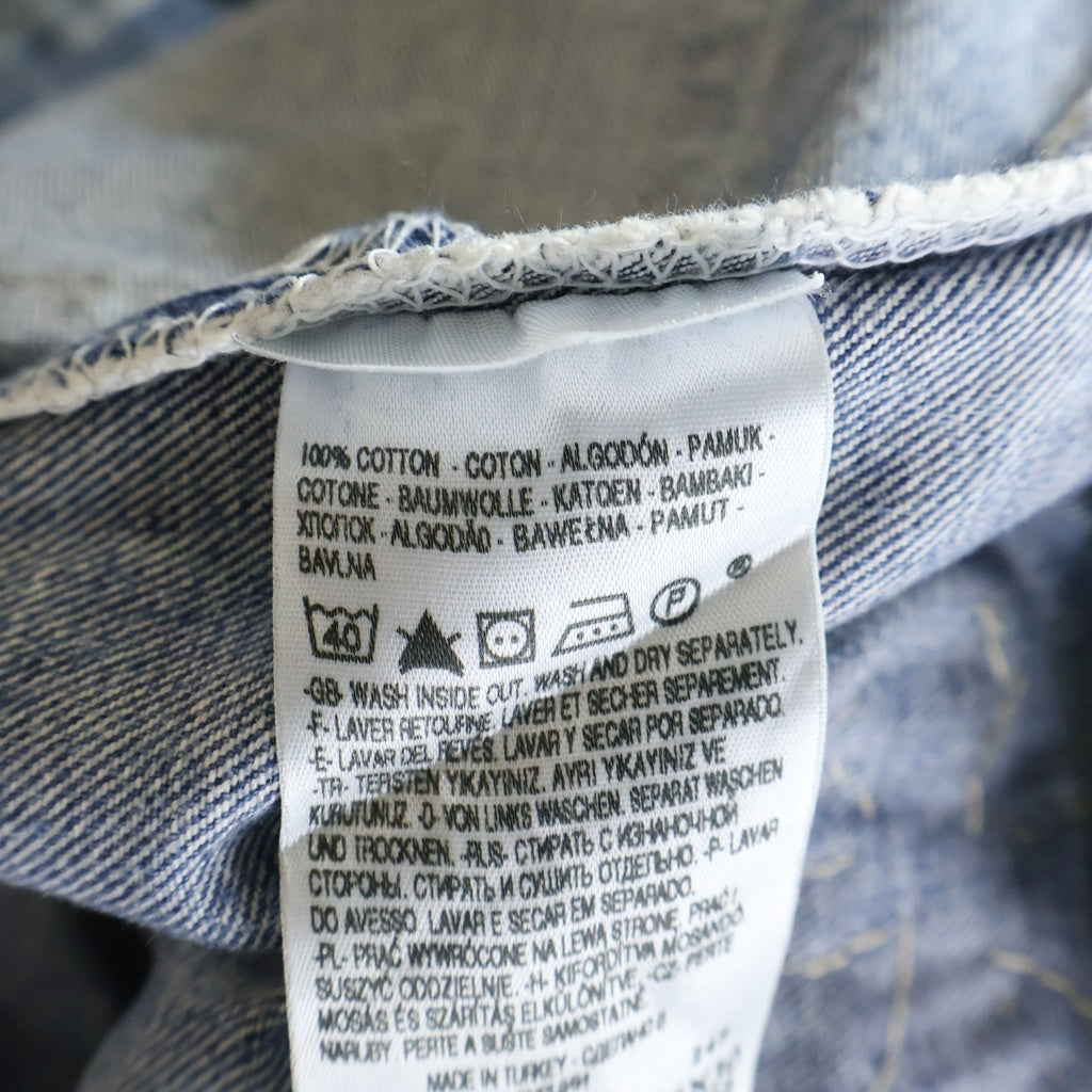 Y.A.R.N(ヤーン) ×Levi's リーバイス 501 3D CROSS ニットクロス刺? ストレートデニムパンツ ジーンズ インディゴ