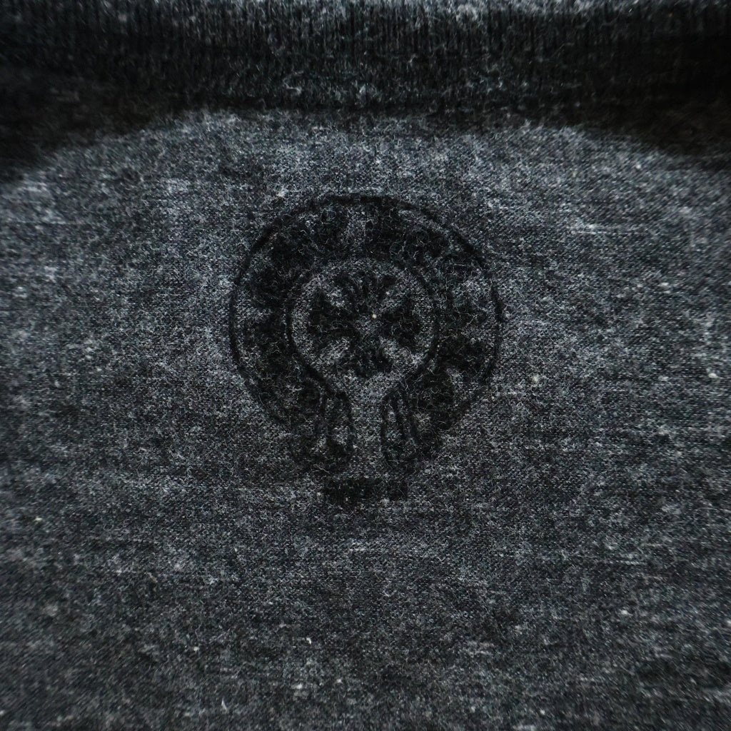 CHROME HEARTS(クロムハーツ) CHプラス バックサークルロゴプリント ヘンリーネック 7分丈 Tシャツ カットソー グレー