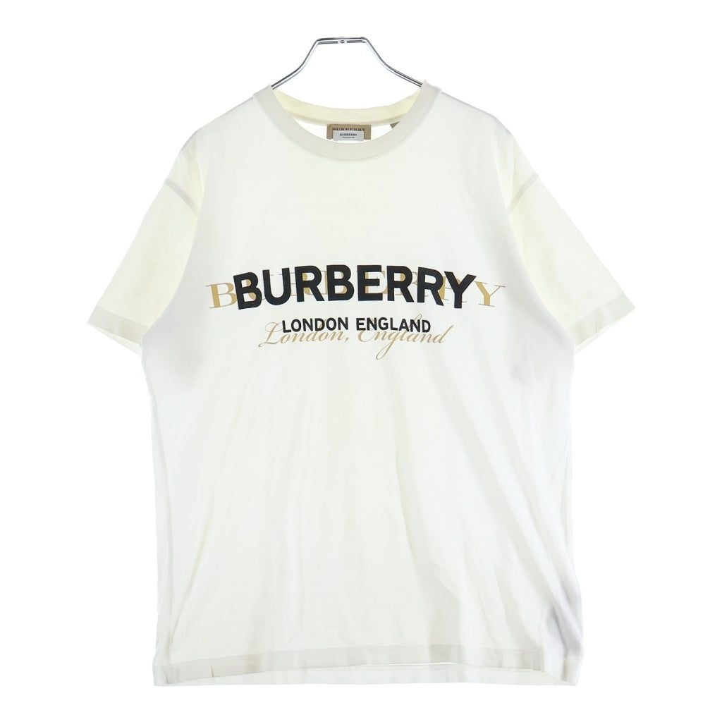 BURBERRY(バーバリー) フロントロゴプリント クルーネック 半袖Tシャツ ホワイト 8010537