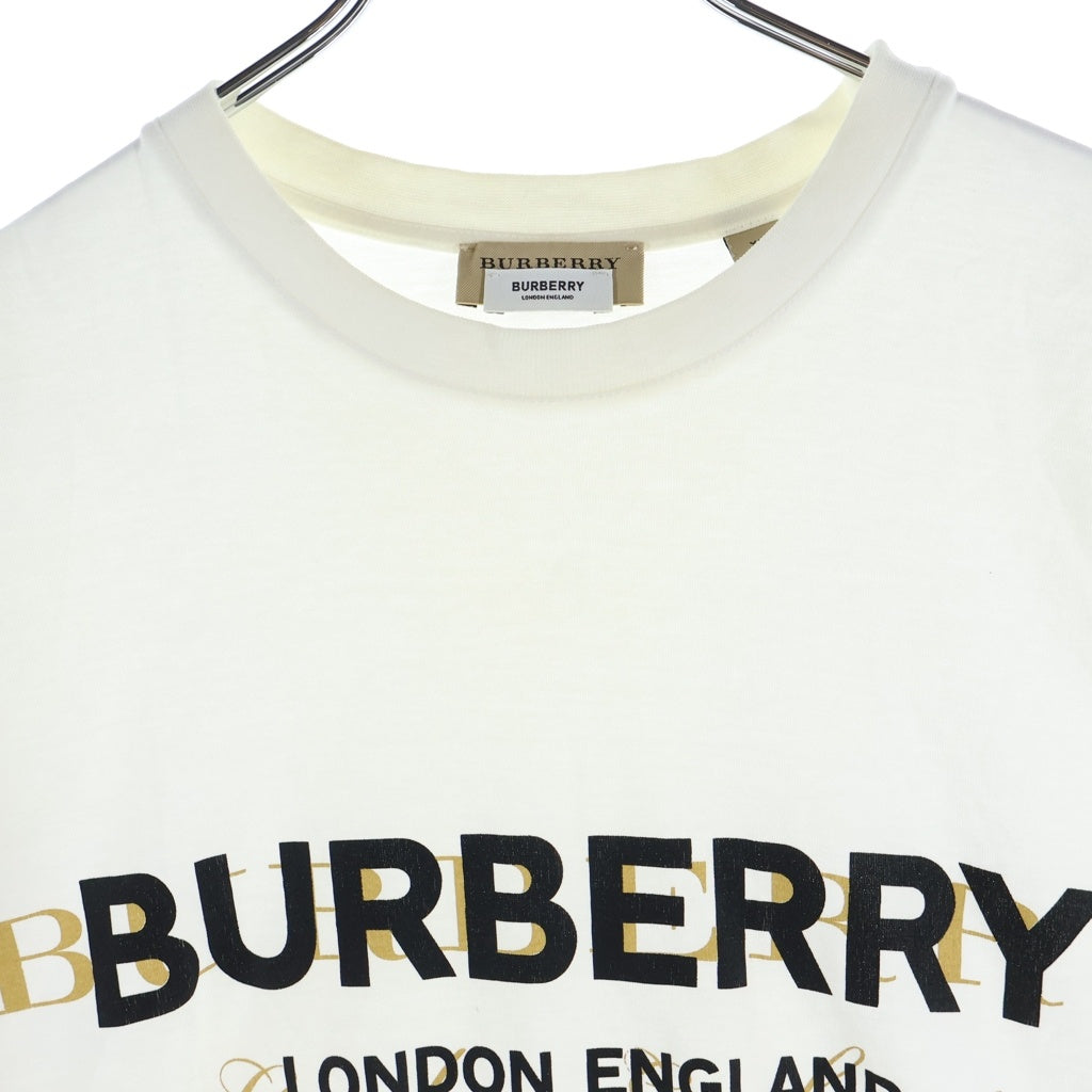 BURBERRY(バーバリー) フロントロゴプリント クルーネック 半袖Tシャツ ホワイト 8010537